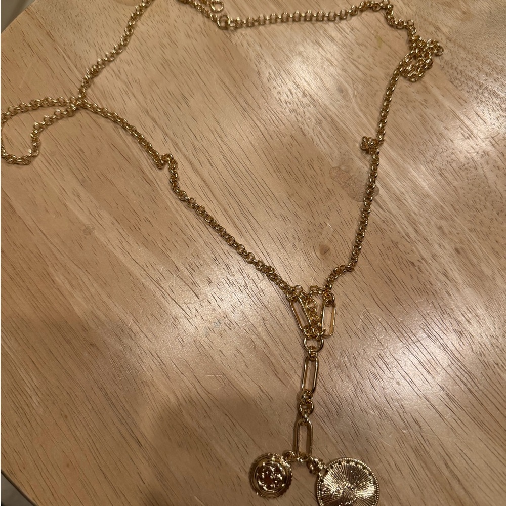 J. Crew Gold Double Pendant Necklace